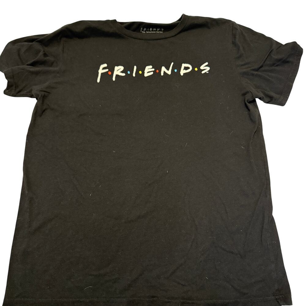 Friends TV Show Shirt Womens L‎ Black Logo 90s Sitcom Y2K Pop Culture Tee